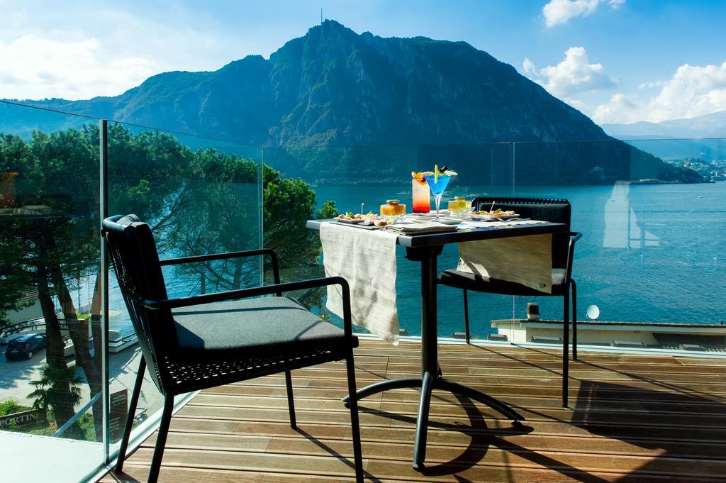 Grand Hotel Campione Campione dʼItalia Exterior foto View of the lake from the hotel